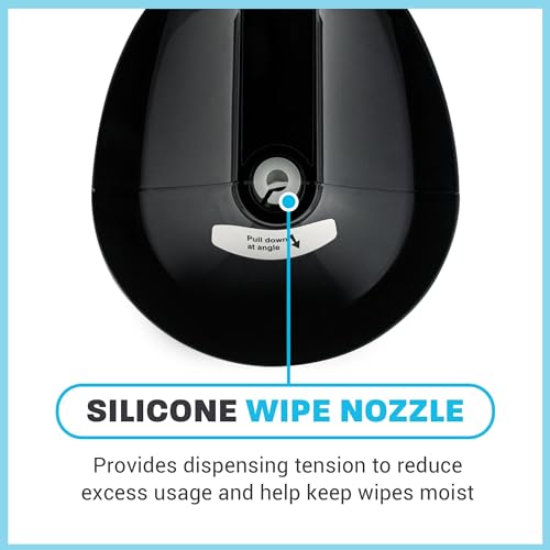 Zogics Wall Mounted Dispenser for Gym Wipes – No-Touch Sanitizing Wipes Dispenser, Mounts Easily to Wall for Quick Access to Disinfecting Wet Wipes (1 Unit) - style: Black
