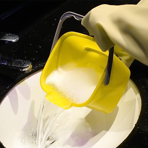 Roshtia 6 Pcs 3 Quart Cleaning Bucket Small Sanitizing Square Bucket Detergent Pail for Home Commercial Restaurant Kitchen Office School (Yellow) - color: Yellow