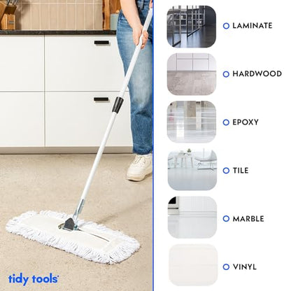 Commercial Dust Mop – 30 Inch Floor Sweeper for Hardwood, Reusable Cotton Mop Head, Extendable Handle, Dry Mop for Floor Cleaning & Janitorial Supplies - size: 30x5 Inch (Pack of 1)