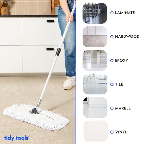Commercial Dust Mop – 30 Inch Floor Sweeper for Hardwood, Reusable Cotton Mop Head, Extendable Handle, Dry Mop for Floor Cleaning & Janitorial Supplies - size: 30x5 Inch (Pack of 1)