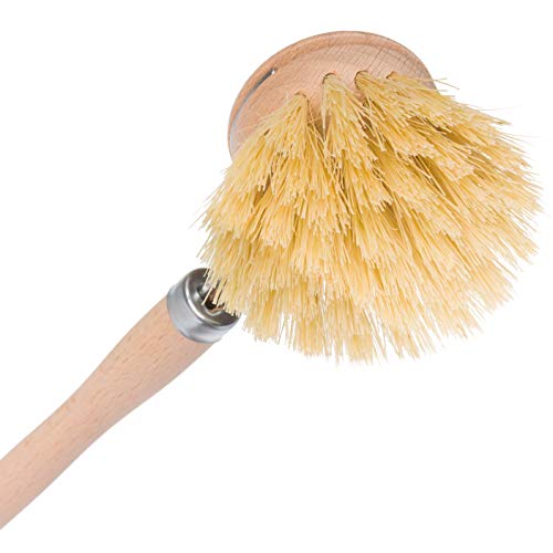 Redecker Dish Brush, Tampico Fiber, 1-1/2 Inch Round, Single – Wooden Dish Scrub Brush for Everyday Cleaning, Untreated Beechwood, Made in Germany - size: Single Unit, 1-1/2-Inches Diameter