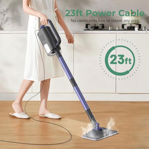 6-in-1 Steam Mop with Detachable Handheld Steamer Professional Steam Mop for Floor Cleaning, Sanitizing Steam Cleaner with Hot Vapor Technology Amethyst