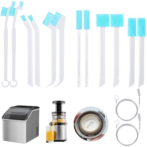 Mity Rain 14PCS Ice Machine Cleaner Set - Ice Maker Cleaning Tools Kit With 2 Pipe Brushes (1.5M Nylon Bristles) and 12 Crevice Cleaning Brushes, White