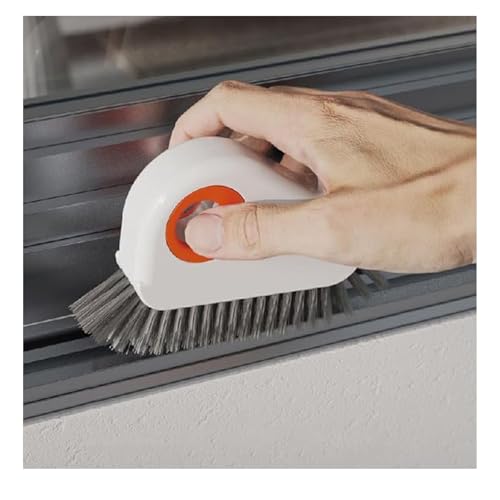 2 in 1 Groove Cleaning Brush Window Track Cleaning Tools, 2024 New Multifunctional Hard Bristle Crevice Cleaning Brush with Hidden Scraper, for Sliding Door Track Window Sill Deck Crevice (B-Grey) - color: B-grey
