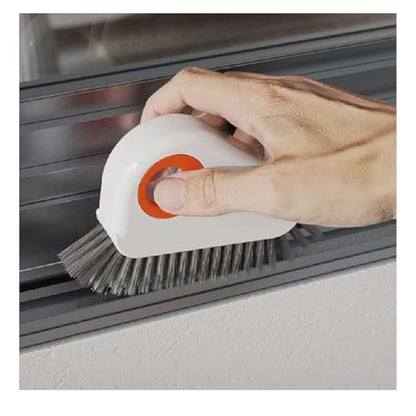 2 in 1 Groove Cleaning Brush Window Track Cleaning Tools, 2024 New Multifunctional Hard Bristle Crevice Cleaning Brush with Hidden Scraper, for Sliding Door Track Window Sill Deck Crevice (B-Grey) - color: B-grey