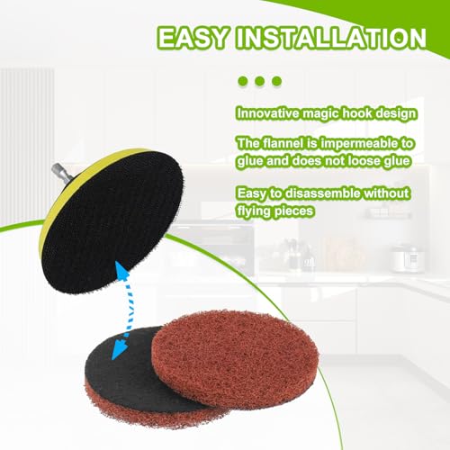 16pcs Heavy Duty Pads Electric Cleaning Brush Pad Set fit for Bosch Home/Garden 6033 Battery Cleaning Brush,Red - size: Red
