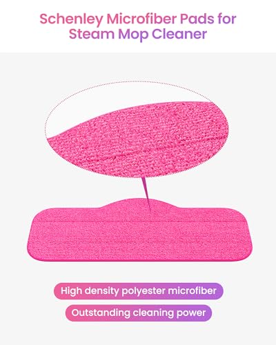 Schenley 6-Pack Microfiber Pads for Steam Mop Cleaner, Washable and Reusable Replacement Mop Pads, Accessories Compatible Steam Mop SLFCSM063 & SLFCSM064 and Steam Cleaner SLFCSC084