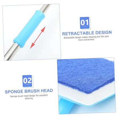POPETPOP Adjustable Aquarium Glass Cleaning Brush Handle Tool for Fish Tank Maintenance and Convenient Cleaning for Aquariums