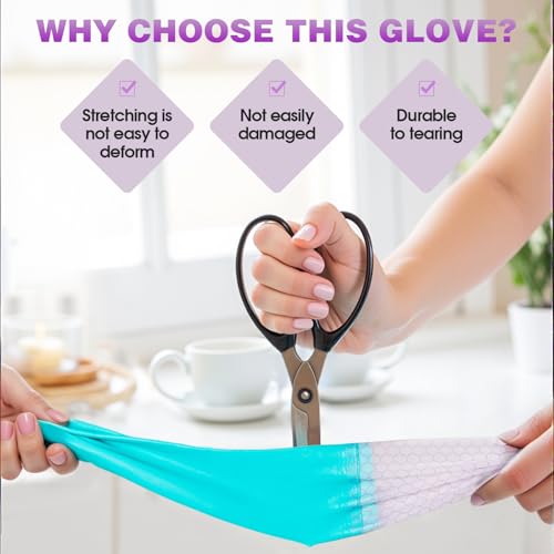 Elgood Reusable Long Sleeve Dishwashing Cleaning Gloves with Latex Free,Cotton Lining,Kitchen Gloves 2 Pairs,Purple+Blue L - color: Long-purple+blue, size: Large (Pack of 2)