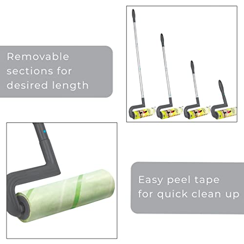 Smart Design Large Mega Floor Lint Roller with Ergonomic Handle - Aluminum Tubes - Includes Adhesive Sheets - for Cleaning, Carpet, Car, Clothing, and Pet Hair - 12.5 x 42 Inch - size: 50 Sheets (Pack of 2)