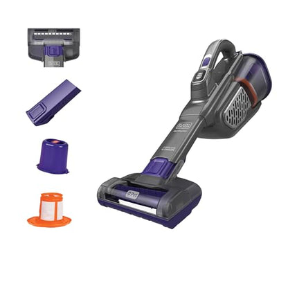 BLACK+DECKER dustbuster furbuster Pet Hair Vacuum with Motorized Pet Hair Brush, Handheld Vacuum Cordless for Home and Car, Rechargeable, Portable, Powerful Suction, AdvancedClean (HHVK515JP07)