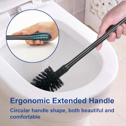 CELOX Toilet Bowl Brush and Holder for Bathroom Cleaning, 2 Set，Black