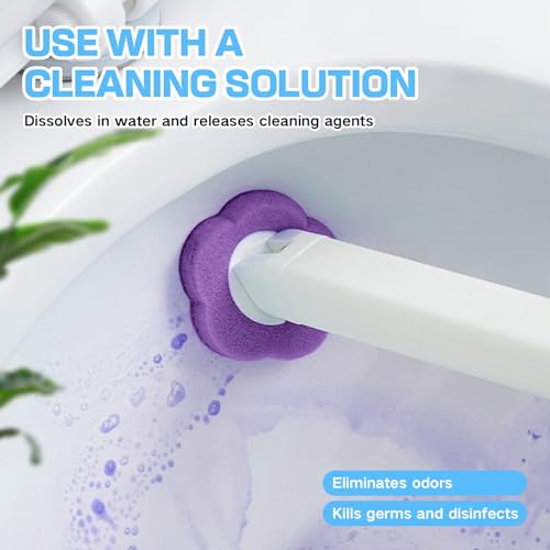 30 Count Lavender Scented Disposable Toilet Brush Refills, Toilet Wand Refill Pads, Replacement Toilet Cleaner Refill Heads for Toilet Bowl Deep Scrubbing - size: 30 refills