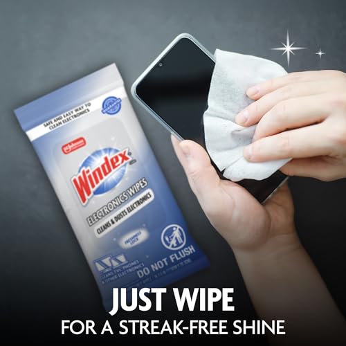 Windex Electronic Cleaning Wipes, Pre-Moistened Screen Wipes for TVs, Phones, and Other Electronics, Resealable for a Freshness Lock, 25 Count - size: 25 Count (Pack of 1)