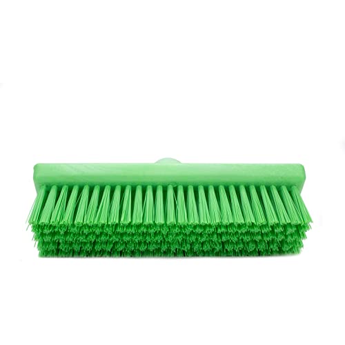 SPARTA 40423EC75 Plastic Floor Scrub Brush, Wall Brush, Equipment Brush With Nonabsorbent Bristles For Industrial Kitchens, Hospitals, Commercial Cleaning, 4 Inches, Lime, (Pack of 2) - color: Lime