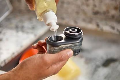 Joseph Joseph SinkTech Soap-Dispensing Palm Brush with Replaceable Head and Stainless-Steel Stand Drip Tray - style: Soap dispensing Palm Brush