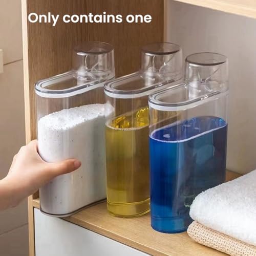 Transparent Laundry Detergent Dispenser Bottle Sealed Tank for Detergent Powder Laundry Room