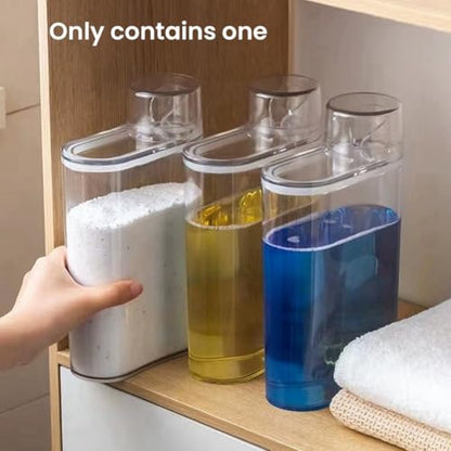 Transparent Laundry Detergent Dispenser Bottle Sealed Tank for Detergent Powder Laundry Room