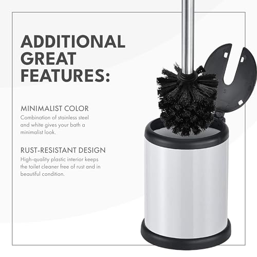 ToiletTree Products Toilet Brush with Lid (White 2 Pack) - style: White 2 Pack