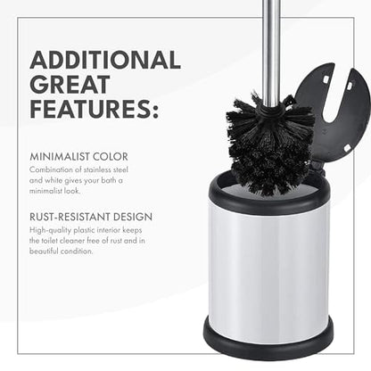 ToiletTree Products Toilet Brush with Lid (White 2 Pack) - style: White 2 Pack