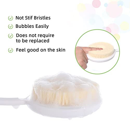 Fanwer 2 Pack Back Scrubber for Shower with Long Handle, 27.5" Long Handle Back Bath Brush for Elderly, Disabled, Limited Mobility, Post-Surgery, Frozen Shoulder,Arthritis,Men and Women - size: 2pcs 27.5"