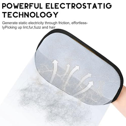 Pet Hair Removal Glove for Cats & Dogs Upgraded Five-Finger Electrostatic Pet Hair Glove Reusable Magic Brush Fur Remover Tool for Laundry, Couch, Carpet, Car Seat | Upgraded Five-Finger, Electrostatic, Reusable Magic Brush, For Laundry, Couch, Carpet, Ca