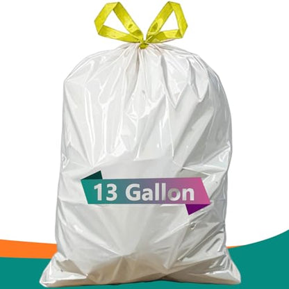 Strong Tall Kitchen Drawstring Trash Bags,big tall garbage can liners, 13 Gallon, Unscented, 50 Count - style: 13 Gallon 50 Count