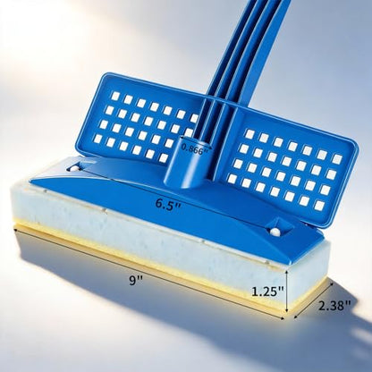 Sponge Mop Refill Head with Squeezer Attachment, Foam & Natural Cellulose Layer Replacement Head, 9” Head, Fits 0.866" Mop Handle, 2 Pack