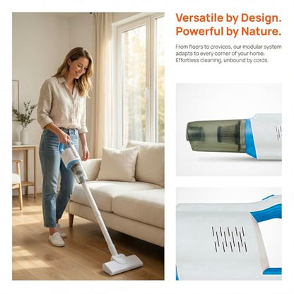 Handheld Cordless Vacuum Cleaner for Home Car Upholstery - Rechargeable Stick Dust Buster for Pet Hair Hardwood Floor & Mattress 15k Pa Lite Pro