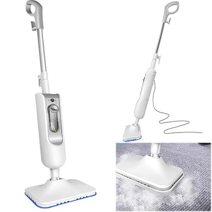 1500W Steam Mop, Detachable Handheld Cleaner, 400ml Water Tank, Floor Steamer/carpet Steamer, Fast heat up for Hardwood Laminates Tiles Car, 2 Washable Microfiber Pads
