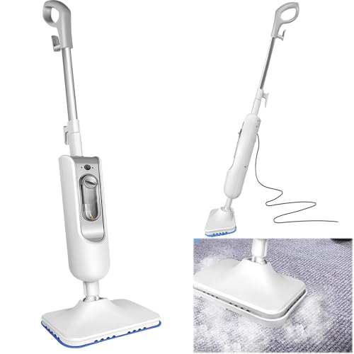 1500W Steam Mop, Detachable Handheld Cleaner, 400ml Water Tank, Floor Steamer/carpet Steamer, Fast heat up for Hardwood Laminates Tiles Car, 2 Washable Microfiber Pads