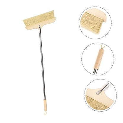 VALICLUD Long Handle Bristle Broom for Efficient Home Cleaning Soft Bristles for Pet Hair Dirt Removal Construction for Indoor Kitchen Use