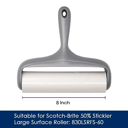 8 inch Large Surface Roller Refill for Scotch-Brite 50% Stickier Lint Roller, Works Great On Pet Hair (60 Sheets per Roll, 6 Pack) - size: 6 pack