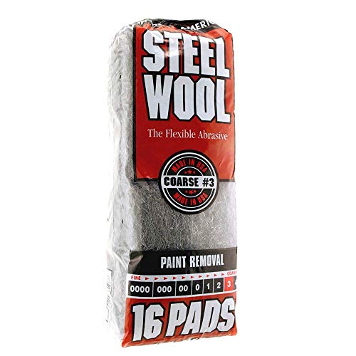 Homax Rhodes American Paint Removal Steel Wool, Coarse Grade #3, 16 Pads - size: 16 Pads, style: Coarse Grade #3