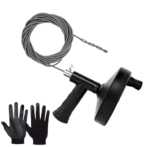 Drain Snake 25 Ft, Drain Auger Hair Clog Remover Heavy Duty Flexible Plumbing Snake Bathroom Kitchen Sink Cleaner Tools for Shower Bathtub Pipe