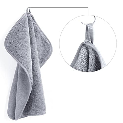 POLYTE Premium Lint Free Microfiber Washcloth Face Towel, 13 x 13 in, Set of 6 (Gray) - color: Gray