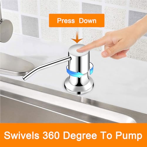 Sink Soap Dispenser, Kichen Sink SoapDispenser, 47" Extension Tube kit, Under Sink Soap Dispenser Pump, No Need More Refills （Chrome-2 Pack） - color: Chrome-2 Pack