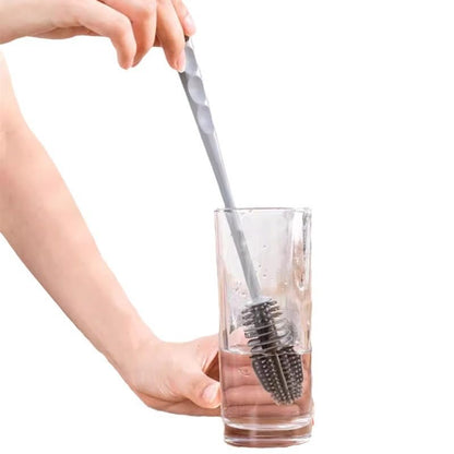 Long-Handle Silicone Cup & Bottle Brush - Reach Every Corner for A Thorough Clean!
