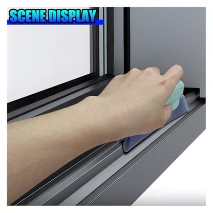 2PCS Magic Window Track Cleaner, Window Groove Cleaning Brush Tools Set, Hand-held Window Track Cleaner, Vehicle Clean Accessory for Sliding Door, Sill, Tile Lines, Shutter, Car Vents (GN&GY) - color: GN&GY