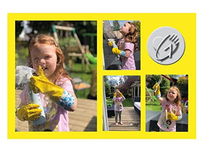 Rubber Gloves for Children Gardening & Washing up Designed for Children - Kids Gloves that fit properly - (PLAIN XS - 6-9 YEARS)