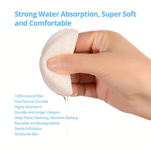 Natural Facial Cleansing Sponges- 20 Count Compressed Facial Sponges Cellulose Reusable Soft Cosmetic Esponjas para Faciales for Professional Makeup Removal, Facials Spa, Exfoliator, Skin Massage - color: White