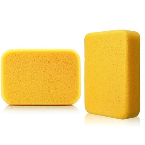 2-Pack Extra Large Cleaning Sponges (7.5" x 5.5" x 1.9") – Heavy Duty Grouting, Car Wash & Multi-Surface Sponge – Non-Scratch PU Foam for Tile, Dishes, Cars & Crafts Super Absorbent - size: 2Pcs