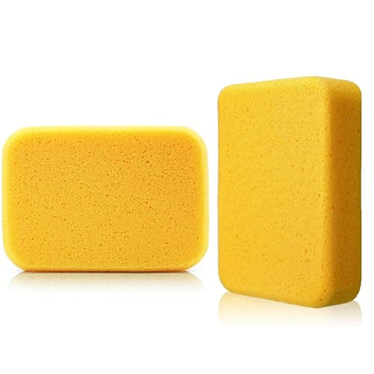2-Pack Extra Large Cleaning Sponges (7.5" x 5.5" x 1.9") – Heavy Duty Grouting, Car Wash & Multi-Surface Sponge – Non-Scratch PU Foam for Tile, Dishes, Cars & Crafts Super Absorbent - size: 2Pcs