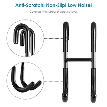 Simtive 12-Inch Shower Squeegee (Includes 1 Shower Door Hook and 1 Adhesive Hook), Shower Door Hooks (2-Pack), Both Black, 2 Item Bundle