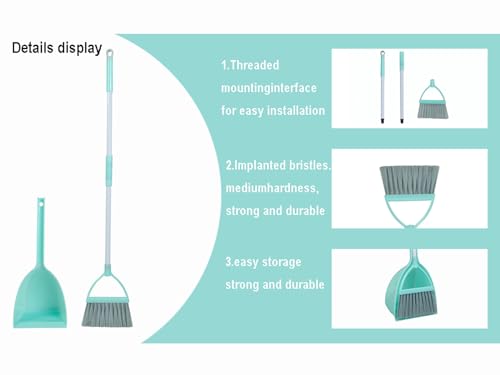 Mini Broom with Dustpan-Small Housekeeping Cleaning Sweep for Kitchen Bathroom Pet Nest Boat etc.(3Sets,Light Blue) - color: Light Blue 3 Set