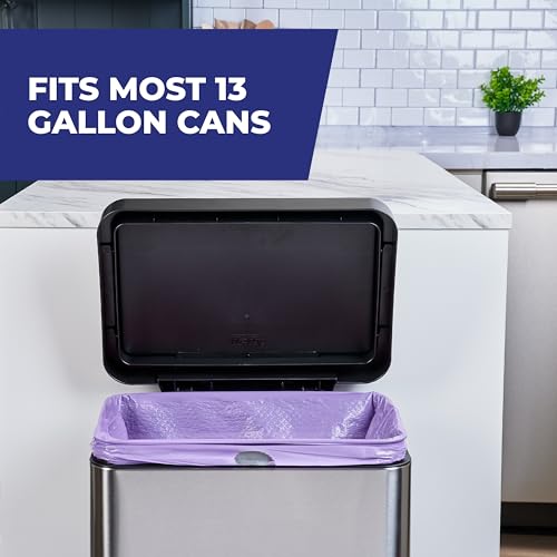 Hefty Ultra Strong 13 Gallon Trash Bags, Tall Kitchen Trash Bags 13 Gallon Size, Resist Leaks, Punctures, and Rips, Continuous Odor Control, Purple, Fabuloso Scent,(Pack of 220) - size: 1 Count (Pack of 220), style: Fabuloso