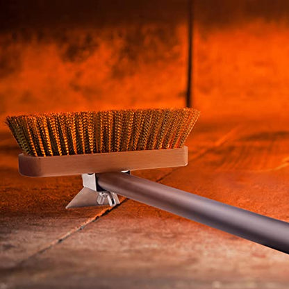 Pizza Oven Brush 7 Inch Brass Bristles Replacement Brush Head and Scraper - size: 7" Replacement Brush Head