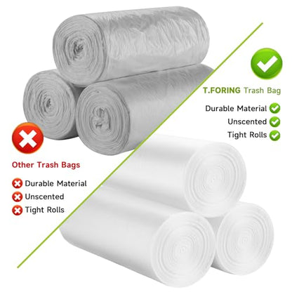 1 Gallon Small Trash Bags - 3 Rolls 105 Count Clear White 1 Gallon Garbage Bag Strong, Leakage-Free Unscented Thick Plastic Wastebasket Liners for Bathroom, Office, Kitchen Inwaysin - style: Clear White-1Gal-105