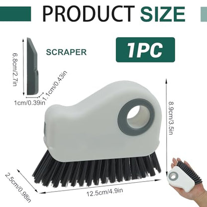 2-in-1 Window Groove Cleaning Brush, Handheld Crevice Cleaner Tool with Dustpan, Sliding Door Track Cleaning Brushes for Keyboard Blind Gap Corner Detail Sweeper Space