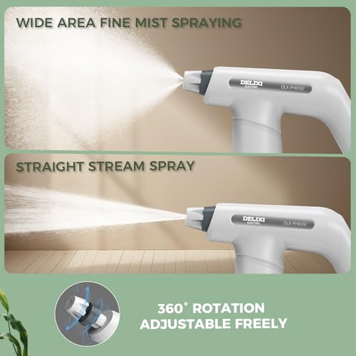 DELIXI Electric Spray Bottle 2L/0.5 Gallon, Electric Sprayer with Dual Spray Modes (Wide Mist & Jet), 1500mAh Battery and Ergonomic Grip Suitable for Garden, Patio, Indoor Plants & Flower Shop